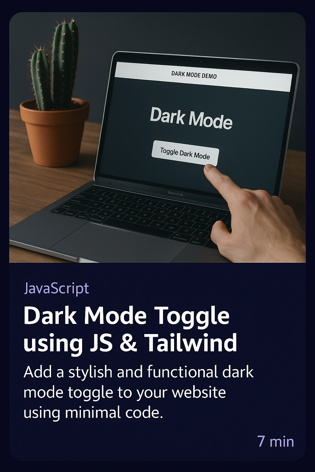 Dark Mode Toggle using JS & Tailwind